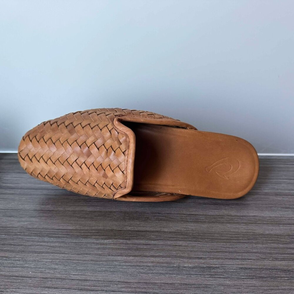 OluKai Mi’i Woven Leather Mules in Tan - Picture 12 of 16